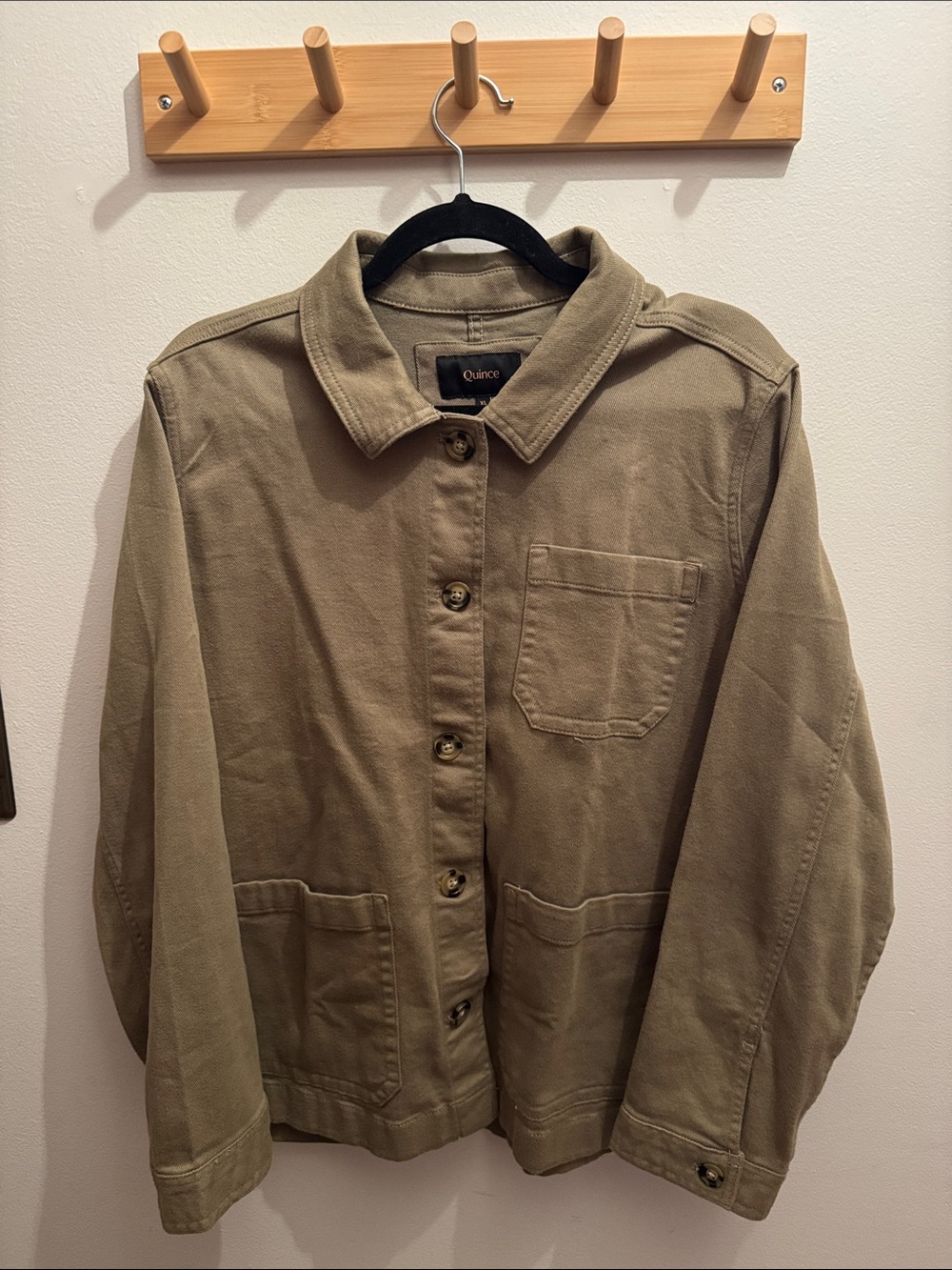 Quince Olive Organic Comfort Stretch Chore Jacket